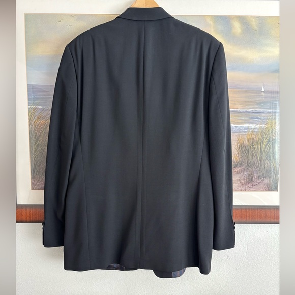 BOSS Hugo Boss Men's Classic Virgin Wool Sport Black Blazer HB Embroidered Crest - Picture 15 of 15